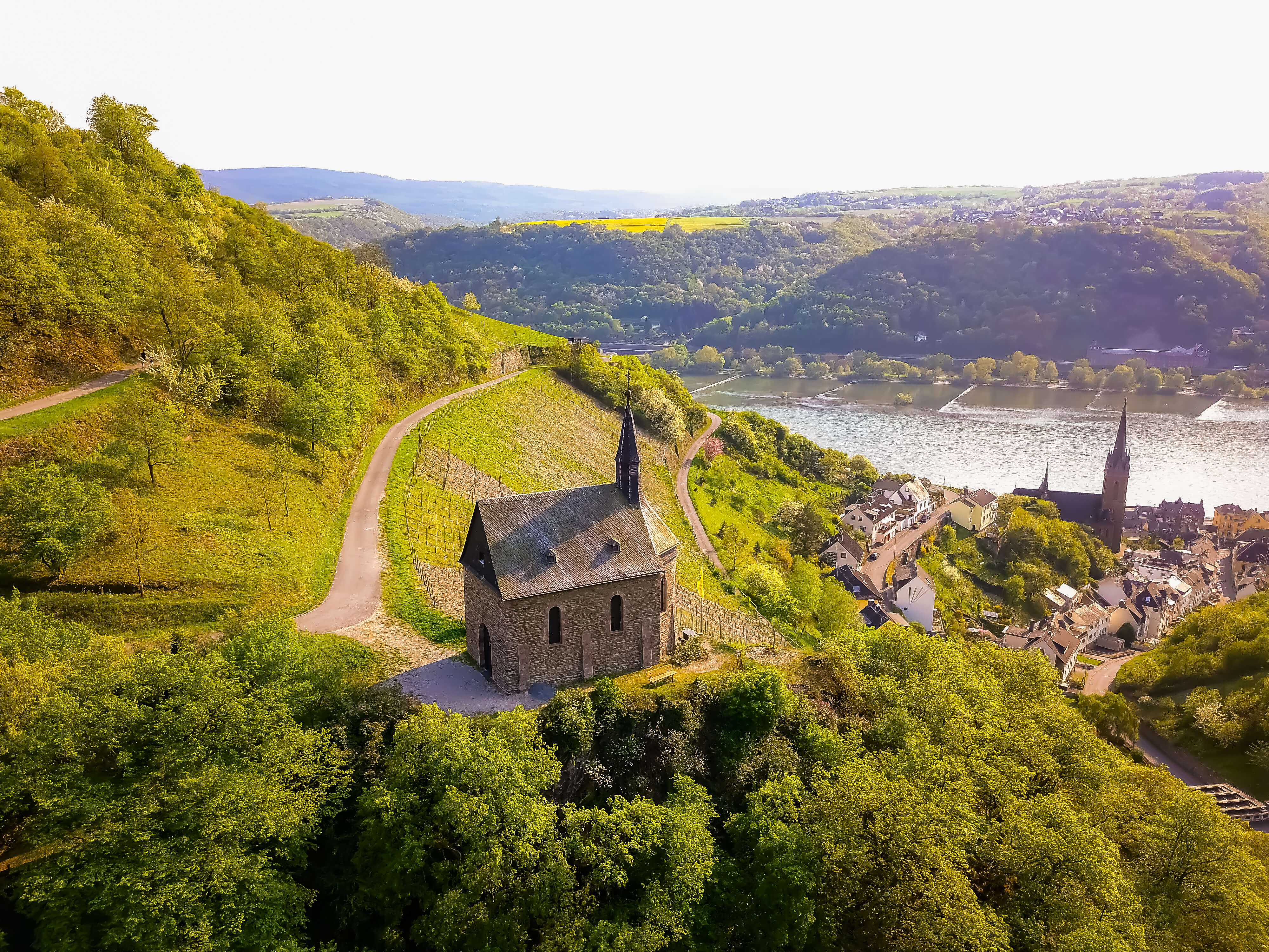 Clemenskapelle Rheingau Drohne