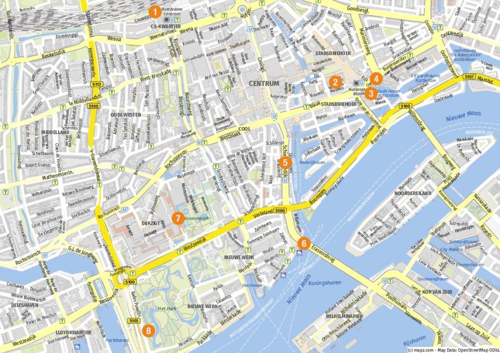 Rotterdam Karte Sehesnwürdigkeiten