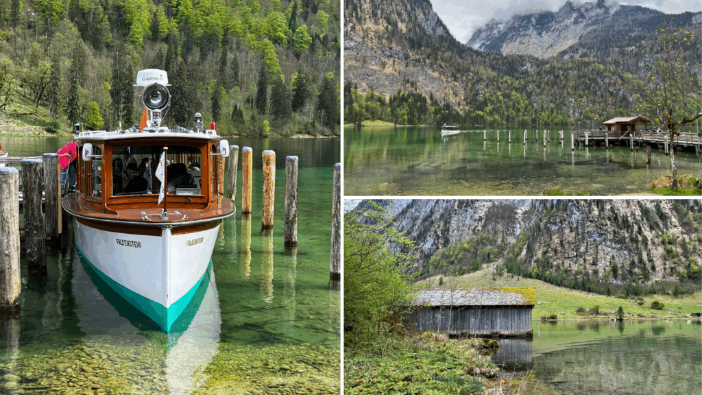 Königssee Anreise Salzburg, Bootsfahrt Königssee Bayern, Obersee Fischhütte, Berchtesgaden Nationalpark, Elektroschiff Königssee, Alpenlandschaft Deutschland